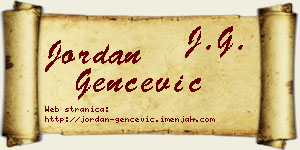 Jordan Genčević vizit kartica
